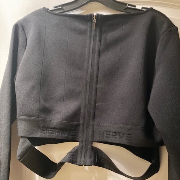 Herve by Herve Leger black cut out crop top - Picture 2 of 3
